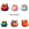 Glitter Pumpkins PNG Clipart Collection - 76 PNG, Sparkly Fall Graphics, Thanksgiving Printables, Commercial use, Digital download