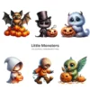 Little Monsters PNG Clipart Collection - 70 PNG, Eerie Graphics, Cute Halloween Printables, Commercial use, Digital download