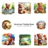 Summer Teddy Bear PNG Clipart Collection (P2) - 60 PNG, Coastal Teddy Bear Graphics, Tropical Printables, Commercial use, Digital download