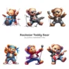 Rockstar Teddy Bear PNG Clipart Collection - 73 PNG, Fluffy Teddy Bear Graphics, Singing Bear Printables, Commercial use,Digital download
