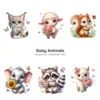 Baby Animals PNG Clipart Collection - 60 PNG, Safari Animal Graphics, Floral Baby Animal, Forest Printables, Commercial use,Digital download
