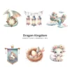 Dragon Kingdom Nursery PNG Clipart - 124 PNG, Knight Graphics, Baby Dragon, Fairy Tale Printables, Commercial use, Digital download