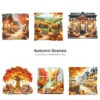 Autumn Scenes PNG Clipart Collection - 60 PNG, Cozy Fall Landscape Graphics, Autumn Cottage Printables, Commercial use, Digital download