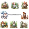 Gnomes With Animals PNG Clipart Collection - 66 PNG, Cute Gnomes Graphics, Forest PNG, Animals Printables, Commercial use, Digital download
