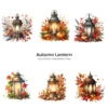 Autumn Lantern PNG Clipart Collection - 68 PNG, Fall Season Graphics, ,Fantasy Floral Lantern Printables, Commercial use, Digital download