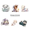 Sleepy Animals PNG Clipart Collection - 60 PNG, Dreamy Animal Graphics, Cute Pet Animal Printables, Commercial use, Digital download