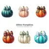 Glitter Pumpkins PNG Clipart Collection - 76 PNG, Sparkly Fall Graphics, Thanksgiving Printables, Commercial use, Digital download