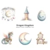 Dragon Kingdom Nursery PNG Clipart - 124 PNG, Knight Graphics, Baby Dragon, Fairy Tale Printables, Commercial use, Digital download