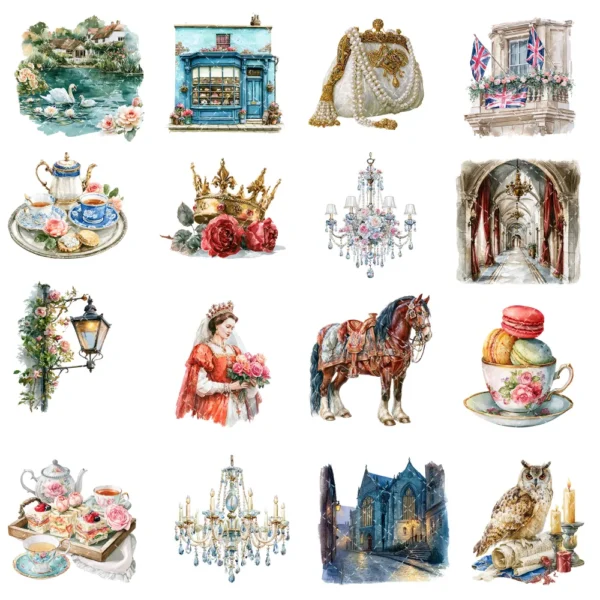 England Watercolor Clipart Bundle - 295+ transparent PNG, Corgi png, Stonehenge art, Big Ben, London Eye, Commercial use, Digital download