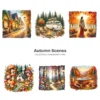 Autumn Scenes PNG Clipart Collection - 60 PNG, Cozy Fall Landscape Graphics, Autumn Cottage Printables, Commercial use, Digital download
