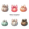 Glitter Pumpkins PNG Clipart Collection - 76 PNG, Sparkly Fall Graphics, Thanksgiving Printables, Commercial use, Digital download