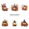 Autumn Lantern PNG Clipart Collection - 68 PNG, Fall Season Graphics, ,Fantasy Floral Lantern Printables, Commercial use, Digital download
