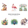 Safari Animals Party PNG Clipart Collection - 85 PNG, Jungle Birthday Graphics, Baby Shower Printables, Commercial use, Digital download