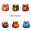 Glitter Pumpkins PNG Clipart Collection - 76 PNG, Sparkly Fall Graphics, Thanksgiving Printables, Commercial use, Digital download