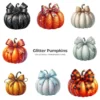 Glitter Pumpkins PNG Clipart Collection - 76 PNG, Sparkly Fall Graphics, Thanksgiving Printables, Commercial use, Digital download