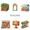 Farmers Market PNG Clipart Collection - 105 PNG, Fruit Veggies Graphics, Rustic Market Stand Printables, Commercial use, Digital download