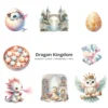 Dragon Kingdom Nursery PNG Clipart - 124 PNG, Knight Graphics, Baby Dragon, Fairy Tale Printables, Commercial use, Digital download