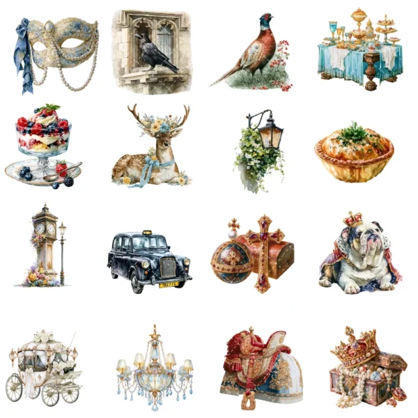England Watercolor Clipart Bundle - 295+ transparent PNG, Corgi png, Stonehenge art, Big Ben, London Eye, Commercial use, Digital download