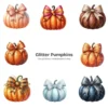 Glitter Pumpkins PNG Clipart Collection - 76 PNG, Sparkly Fall Graphics, Thanksgiving Printables, Commercial use, Digital download