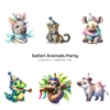 Safari Animals Party PNG Clipart Collection - 85 PNG, Jungle Birthday Graphics, Baby Shower Printables, Commercial use, Digital download