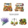 Farmers Market PNG Clipart Collection - 105 PNG, Fruit Veggies Graphics, Rustic Market Stand Printables, Commercial use, Digital download