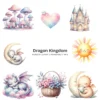 Dragon Kingdom Nursery PNG Clipart - 124 PNG, Knight Graphics, Baby Dragon, Fairy Tale Printables, Commercial use, Digital download