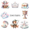 Dragon Kingdom Nursery PNG Clipart - 124 PNG, Knight Graphics, Baby Dragon, Fairy Tale Printables, Commercial use, Digital download