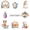 Dragon Kingdom Nursery PNG Clipart - 124 PNG, Knight Graphics, Baby Dragon, Fairy Tale Printables, Commercial use, Digital download