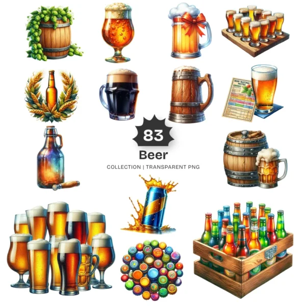 Beer PNG Clipart Collection - 83 PNG, Fathers Day Graphics, Brewing, Beer Bottle, Beer Can Printables, Commercial use, Digital download