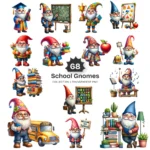 School Gnomes PNG Clipart Collection - 65 PNG, Teacher Graphics, Learning, Back To School Printables, Commercial use, Digital Download