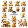 Honey Bears PNG Clipart Collection - 60 PNG, Cute Bumblebee Graphics, Teddy Bear, Bee Printables, Commercial use, Digital download