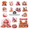 Rose Autumn PNG Clipart Collection - 60 PNG, Autumn Graphics, Pink Autumn, Coquette Fall Printables, Commercial use, Digital download