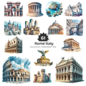 Rome Italy PNG Clipart Collection - 61 PNG, Italian Landmarks Graphics, Travel PNG, Wonders Printables, Commercial use, Digital download