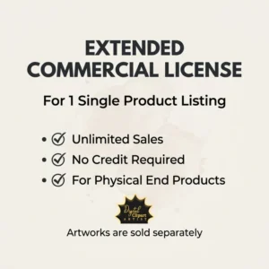 Extended Commercial License for One Clipart Listing, Unlimited Sales No Credit License, Small Business Commercial Use Pass, POD License