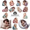 Sleeping Girl PNG Clipart Collection - 63 PNG, Sleeping Toddler Graphics, Baby Girl, Teddy Bear Printable, Commercial use, Digital download