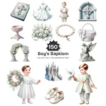 Boy's Baptism PNG Clipart Collection - 150 PNG, Christening Ceremonies Graphics, Symbolic Printable, Commercial use, Digital download