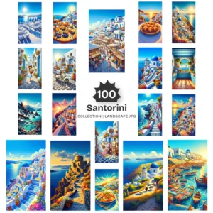 Santorini JPG Clipart Collection - 100 JPG, Mediterranean Travel Graphics, Greek Island, Journal Background, Commercial use, Digital download