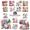 Birthday Gnomes PNG Clipart Collection - 62 PNG, Festive Graphics, Party Hat, Whimsical Printable, Commercial use, Digital download