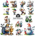 Golf Gnomes PNG Clipart Collection - 61 PNG, Golfing Graphics, Sport Gnome, Athletic Printable, Commercial use, Digital download