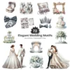 Elegant Wedding Motifs PNG Clipart Collection - 72 PNG, Save the date Graphics, Wedding Planner Printable, Commercial use, Digital download