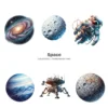 Space PNG Clipart Collection - 100 PNG, Cute Planets and Stars Graphics, Solar System Printables, Commercial use, Digital Download
