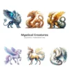 Mystical Creatures PNG Clipart Collection - 60 PNG, Mythical Creatures Graphics, Magical Illustration, Commercial use, Digital download