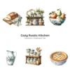 Cozy Rustic Kitchen PNG Clipart Collection - 62 PNG, Woman Baking Graphics, Dining, Groceries, Cooking Art, Commercial use, Digital download