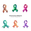 Awareness Ribbons PNG Clipart Collection - 60 PNG, Mental Health Graphics, Support Symbols Printable, Commercial use, Digital download