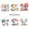 Birthday Gnomes PNG Clipart Collection - 62 PNG, Festive Graphics, Party Hat, Whimsical Printable, Commercial use, Digital download