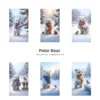 Polar Bear JPG Clipart Collection - 60 JPG, snowy animal Graphics, Christmas Bear, Arctic Winter Printable, Commercial use, Digital download