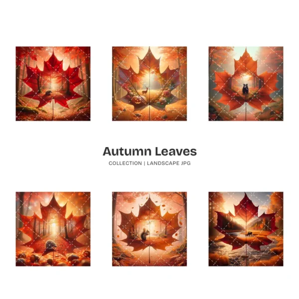 Autumn Leaves JPG Clipart Collection - 84 JPG, Fall Woodland Graphics, Wildlife, Rustic Forest Printables, Commercial use, Digital download