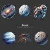 Space PNG Clipart Collection - 100 PNG, Cute Planets and Stars Graphics, Solar System Printables, Commercial use, Digital Download