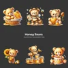Honey Bears PNG Clipart Collection - 60 PNG, Cute Bumblebee Graphics, Teddy Bear, Bee Printables, Commercial use, Digital download
