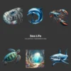 Sea Life PNG Clipart Collection - 60 PNG, Marine Animal Graphics, Underwater, Ocean Stuff Printables, Commercial use, Digital download
